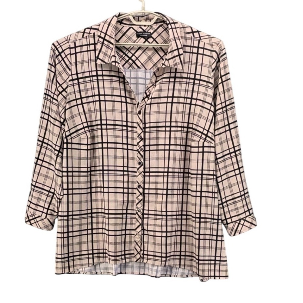 Susan Graver Womens Button Up Tunic Size 3x Oversized Professional Career Work